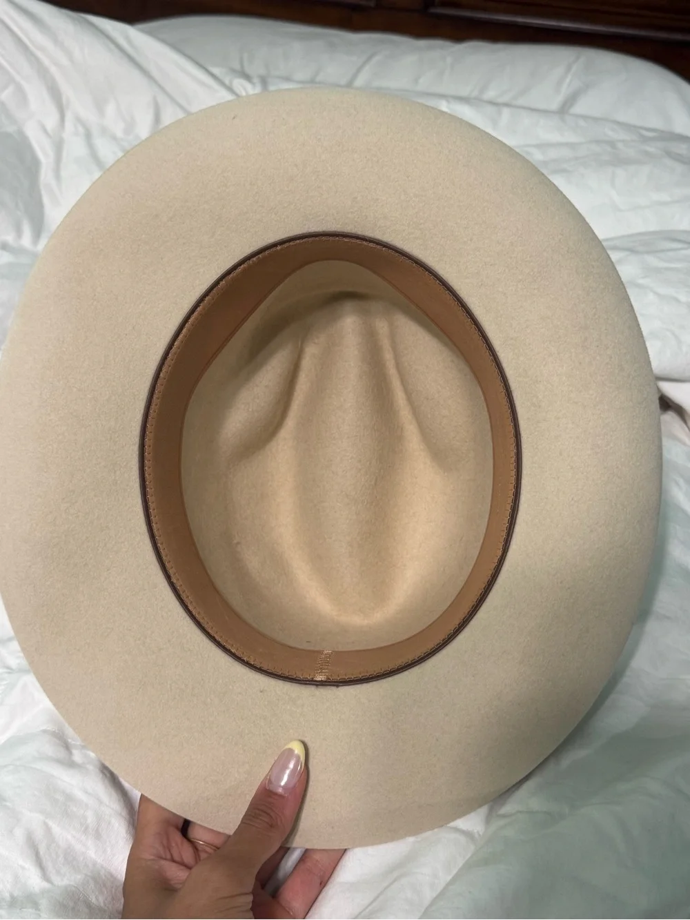 Noah Marion Tear Drop Braver Hat Fedora Flat Brim in Sahara Beige